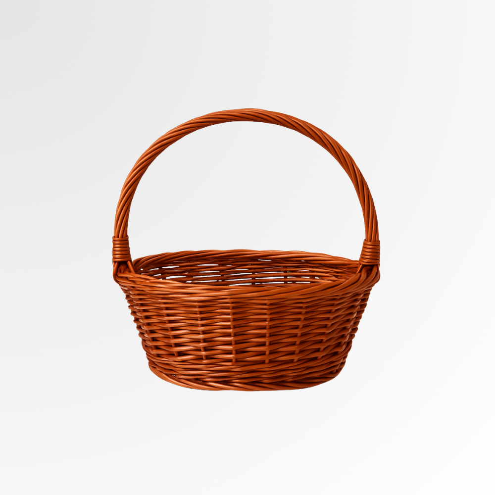 Oval Full Willow Basket w/Top Handle